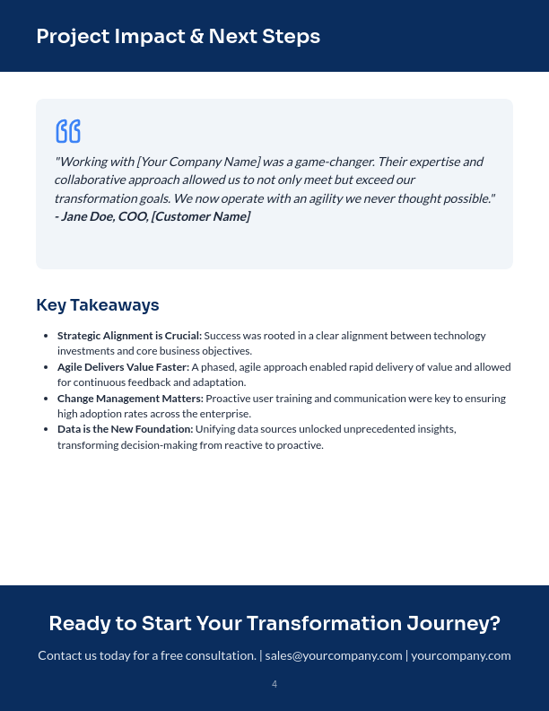 Enterprise ROI Case Study: Digital Transformation